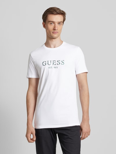 Guess T-Shirt mit Label-Print Weiss 4