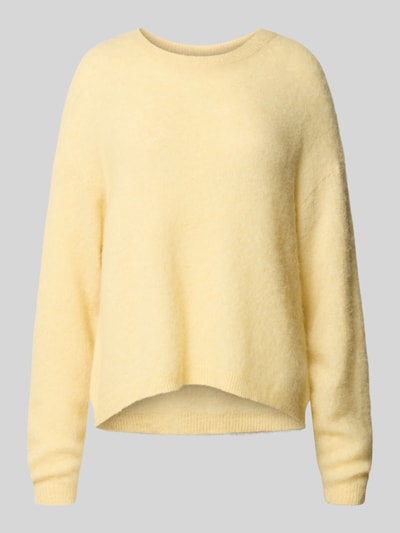 American Vintage Oversized gebreide pullover met ronde hals, model 'NENYBA' Lichtgeel - 2