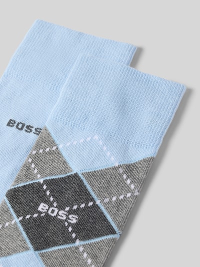 BOSS Skarpety z mieszanki bawełny w zestawie 2 szt. model 'ARGYLE' Jasnoniebieski 2
