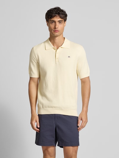 Gant Poloshirt met labelstitching Zand - 4