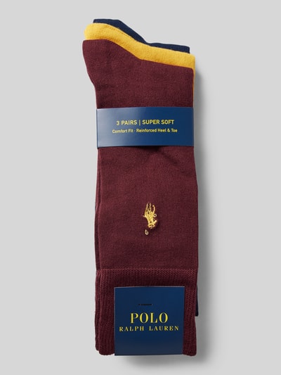 Polo Ralph Lauren Underwear Sokken met logostitching in een set van 3 paar Bordeaux - 3