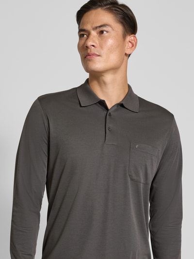 RAGMAN Regular fit poloshirt met borstzak Antraciet - 3