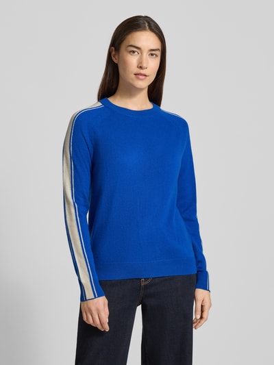 Jake*s Casual Gebreide pullover van kasjmier met contraststrepen Blauw - 4