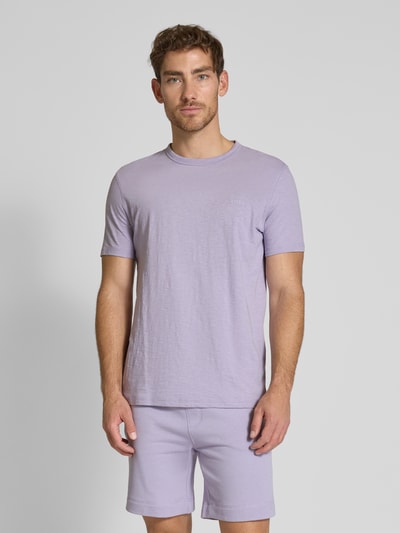BOSS Orange T-shirt met labelprint, model 'Tegood' Lila - 4