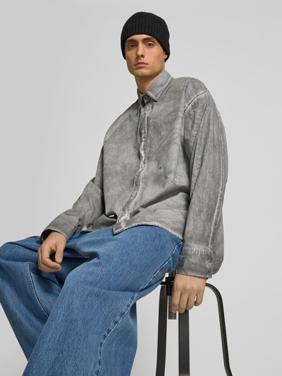 A-COLD-WALL Oversized Hemdjacke aus reiner Baumwolle Anthrazit 3