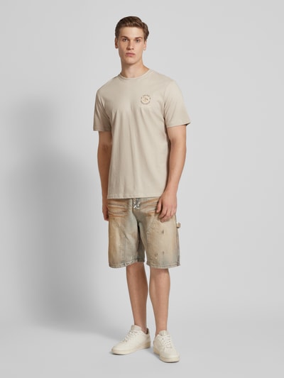 Only & Sons Slim Fit T-Shirt mit Motiv-Print Modell 'BASIC' Beige 1