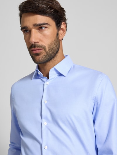 Jake*s Slim Fit Business-Hemd mit Strukturmuster Bleu 3