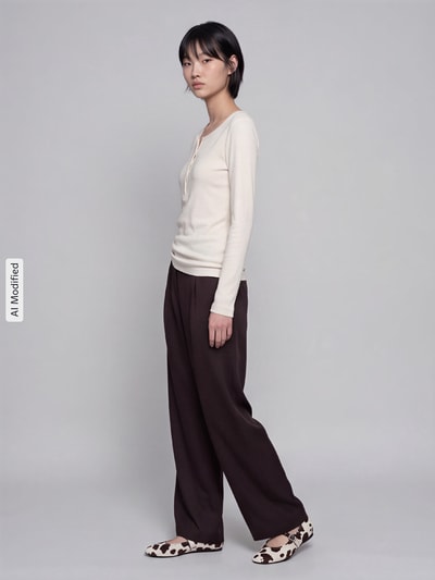 s.Oliver RED LABEL Slim fit shirt met lange mouwen van mix van katoen en lyocell Offwhite - 1