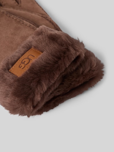 UGG Handschoenen van lamsleer met labeldetail Donkerbruin - 2