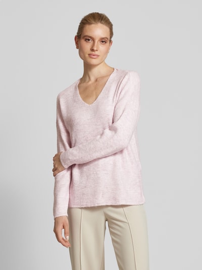 Vero Moda Regular Fit Strickpullover in Melange Modell 'CREWLEFILLE' Hellrosa 4