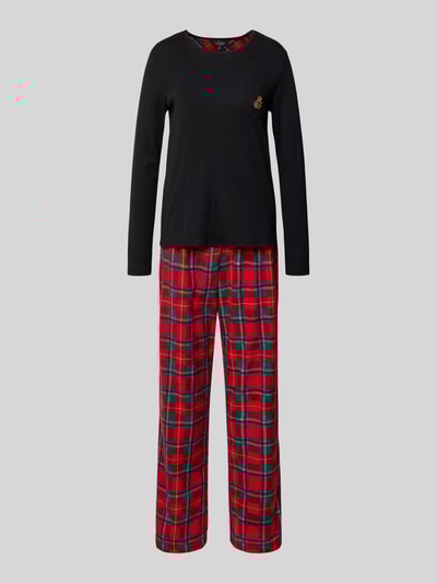 Lauren Ralph Lauren Piżama o kroju regular fit z kieszenią na piersi Czerwony 1