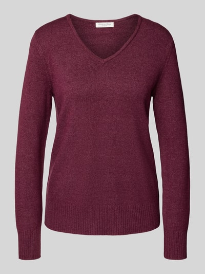 Christian Berg Woman Regular Fit Longsleeve aus Viskose-Mix in Strick-Optik Kirsche Melange 2