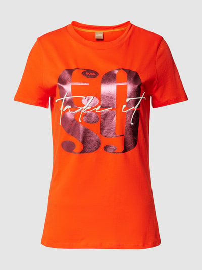 BOSS Orange T-shirt z nadrukiem ze sloganem Pomarańczowy 2