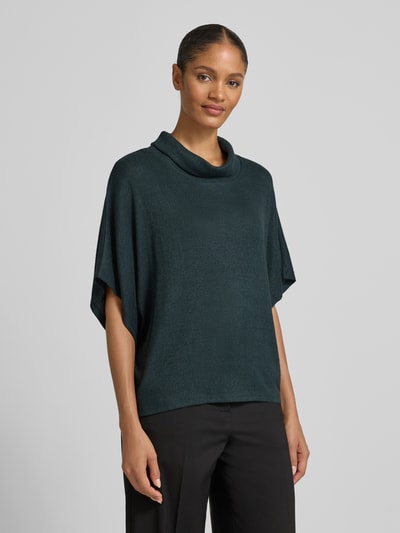 Apricot Strickpullover mit Rollkragen Dunkelgruen 4