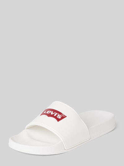 Levi's® Slides mit Label-Print Modell 'JUNE BATWING' Weiss 1