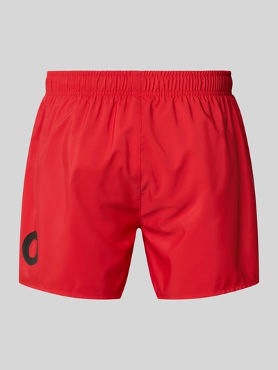 HUGO Badeshorts mit Label Print Modell 'MAKAI' Rot 3