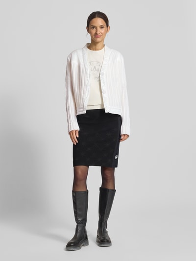 Marc Cain Gebreid jack met V-hals Offwhite - 1