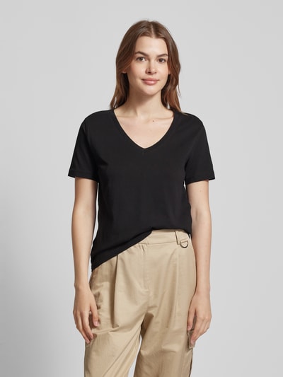 Mango T-Shirt mit V-Ausschnitt Modell 'CHALAPI' Black 4