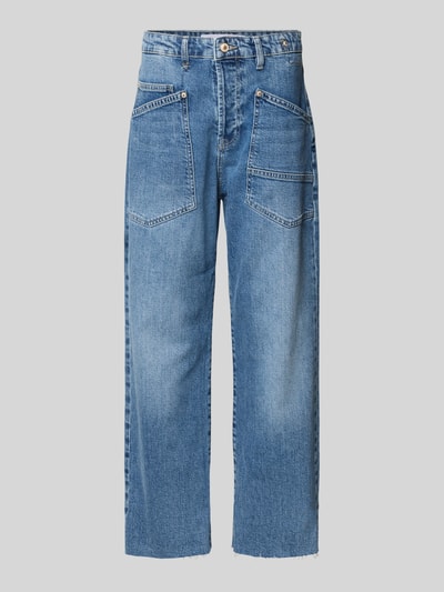Produktfoto, Baggy Jeans mit 5-Pocket-Design von MAC in Blau mit Baumwoll-Lyocell-Mix, Stretch-Anteil, lockerer Schnitt, Knopf-Reißverschluss.