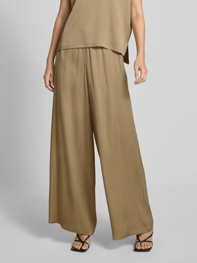 Drykorn Broek met wijde pijpen en elastische band, model 'CEILING' Camel - 4