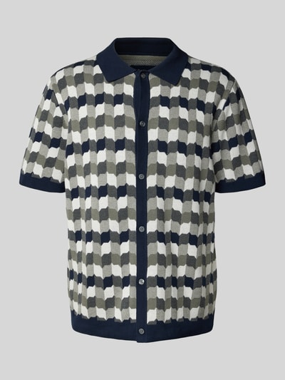 Christian Berg Men Regular Fit Poloshirt mit durchgehender Knopfleiste Metallic Gruen 2