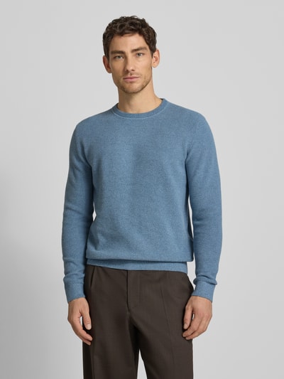 Selected Homme Regular Fit Pullover aus reiner Bio-Baumwolle Modell 'ROSS' Blau Melange 4