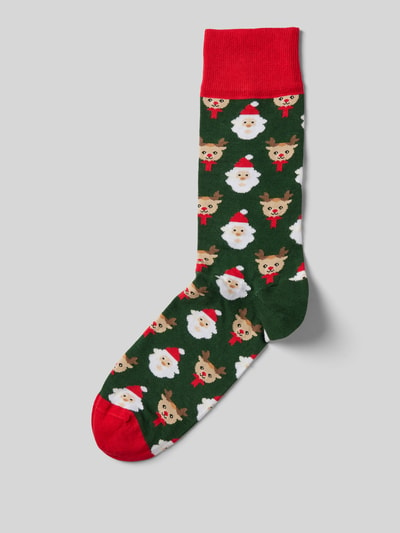 DillySocks Socken mit Motiv-Stitching Modell 'Rudolph in the Forest' Black 1