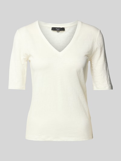 Weekend Max Mara T-Shirt mit V-Ausschnitt Modell 'OPZIONE' Weiss 2