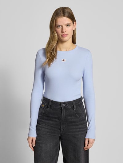 Calvin Klein Jeans Longsleeve mit Label-Detail Hellblau 4