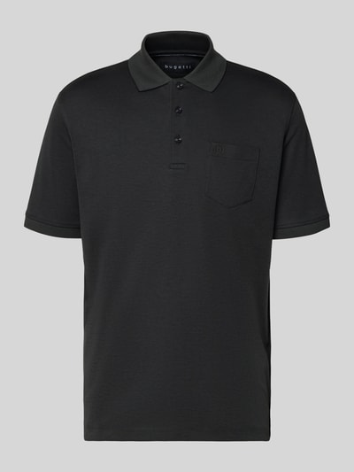 bugatti Regular Fit Poloshirt mit Brusttasche und Label-Stitching Anthrazit 2