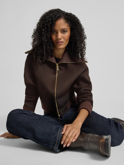 Victoria Beckham Strickjacke aus Woll-Mix Dunkelbraun 3