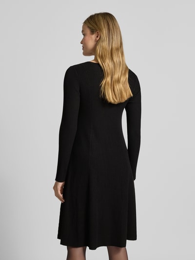 s.Oliver BLACK LABEL Shaped fit gebreide jurk van geribde viscosemix Zwart - 5