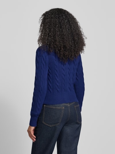 Polo Ralph Lauren Cardigan aus Wolle-Kaschmir-Mix mit Label-Stitching Dunkelblau 5