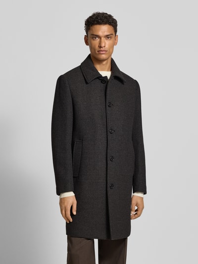 SELECTED HOMME Regular fit lange wollen jas met platte kraag, model 'ARCHIVE' Donkergrijs - 4