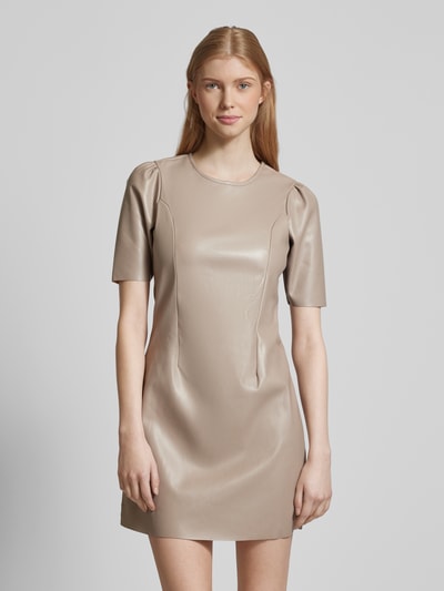 Noisy May Mini-jurk in beige met ronde hals model 'HILL' Zwart - 4