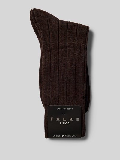 Falke Socken mit Label-Detail Modell 'LHASA' Dunkelbraun 3