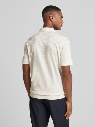 JOOP! COLLECTION Poloshirt mit gerippten Abschlüssen Modell 'Cleison' Offwhite 5