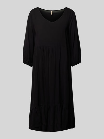 Soyaconcept Knielanges Kleid mit V-Ausschnitt Modell 'Radia' Black 2