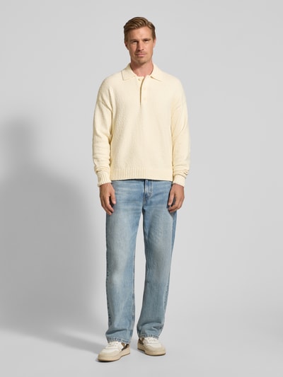 Drykorn Strickpullover mit Polokragen Modell 'BEKKET' Offwhite 1