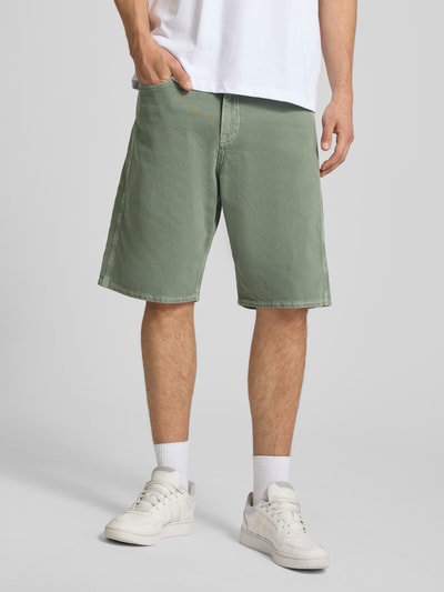 JACK & JONES Baggy Fit Jeansshorts mit Eingrifftaschen Modell 'ALEX' Gruen 4