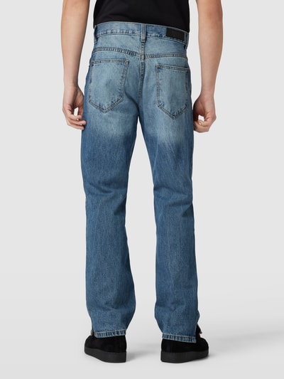 URBAN CLASSICS Straight fit jeans met achterzakken, model 'Straight Slit Jeans' Blauw - 5