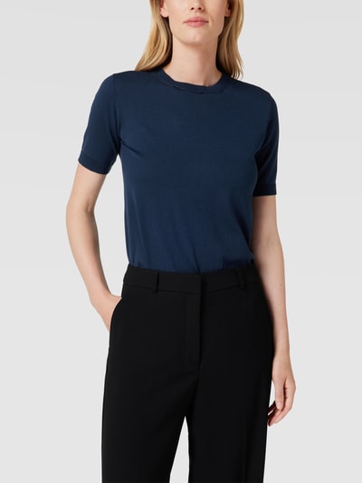 Weekend Max Mara T-shirt z imitacji dzianiny Granatowy 4