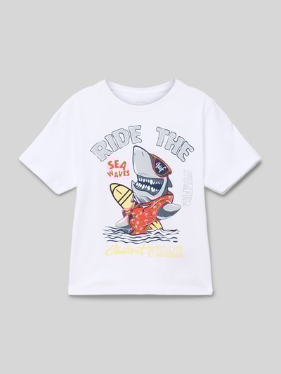 Name It T-Shirt mit Motiv- und Statement-Print Modell 'VANYO' Weiss 1