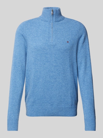 Tommy Hilfiger Wollpullover mit Stehkragen Modell 'LAMBSWOOL' Hellblau 2