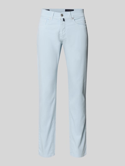 Produktfoto, Regular Fit Hose mit Eingrifftaschen Modell 'Lyon' von Pierre Cardin in Hellblau, Baumwoll-Elasthan-Mix, glatte Oberfläche.