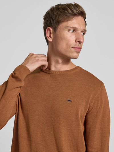 Fynch-Hatton Strickpullover mit Rundhalsausschnitt Mittelbraun 3