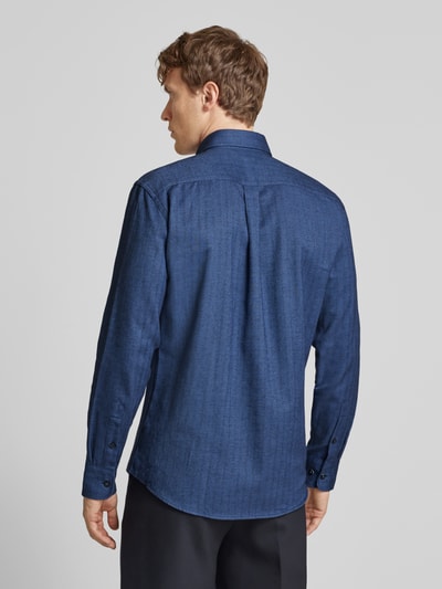 Fynch-Hatton Koszula casualowa z kołnierzykiem typu button down model ‘Herringbone’ Granatowy 5