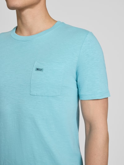 s.Oliver RED LABEL męski t-shirt o kroju regular fit z czystej bawełny Turkusowy 3