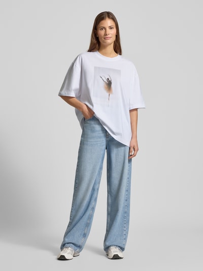 BOSS Orange Regular fit T-shirt van katoenmix, model 'C_EBOYS_1' Wit - 1