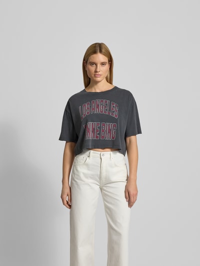 Anine Bing Kort T-shirt met logoprint Zwart - 4